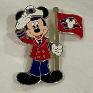 Disney Cruise Line 2004 Pin #34798 Captain Mickey Saluting with DCL Flag